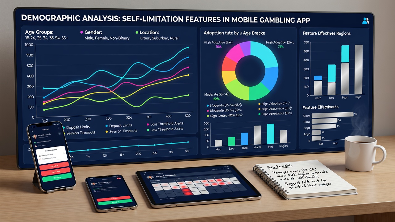 Chart illustrating income and education level correlations with self-exclusion feature adoption in gambling apps