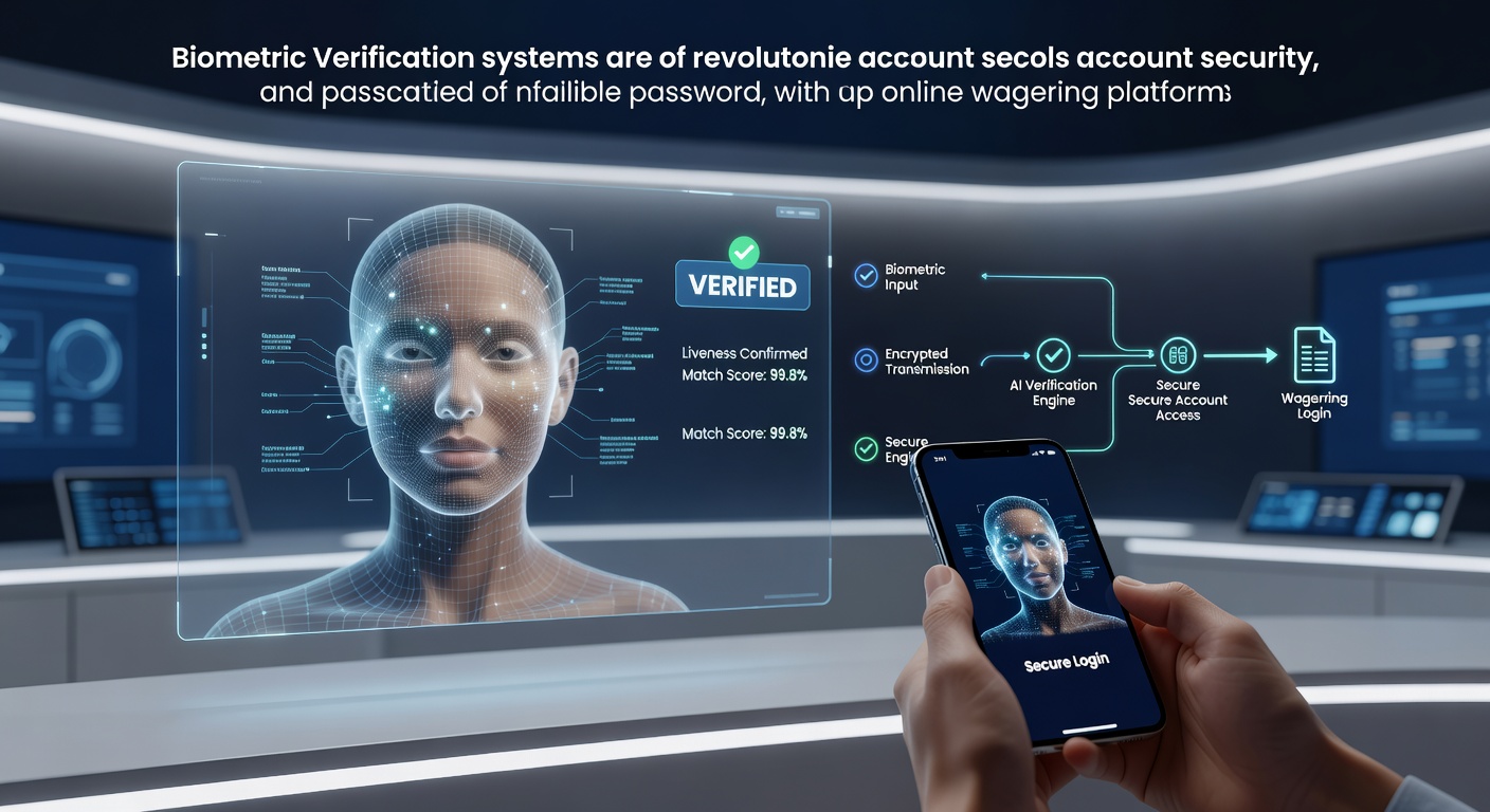Biometric scanning interface used by online wagering platforms for account verification