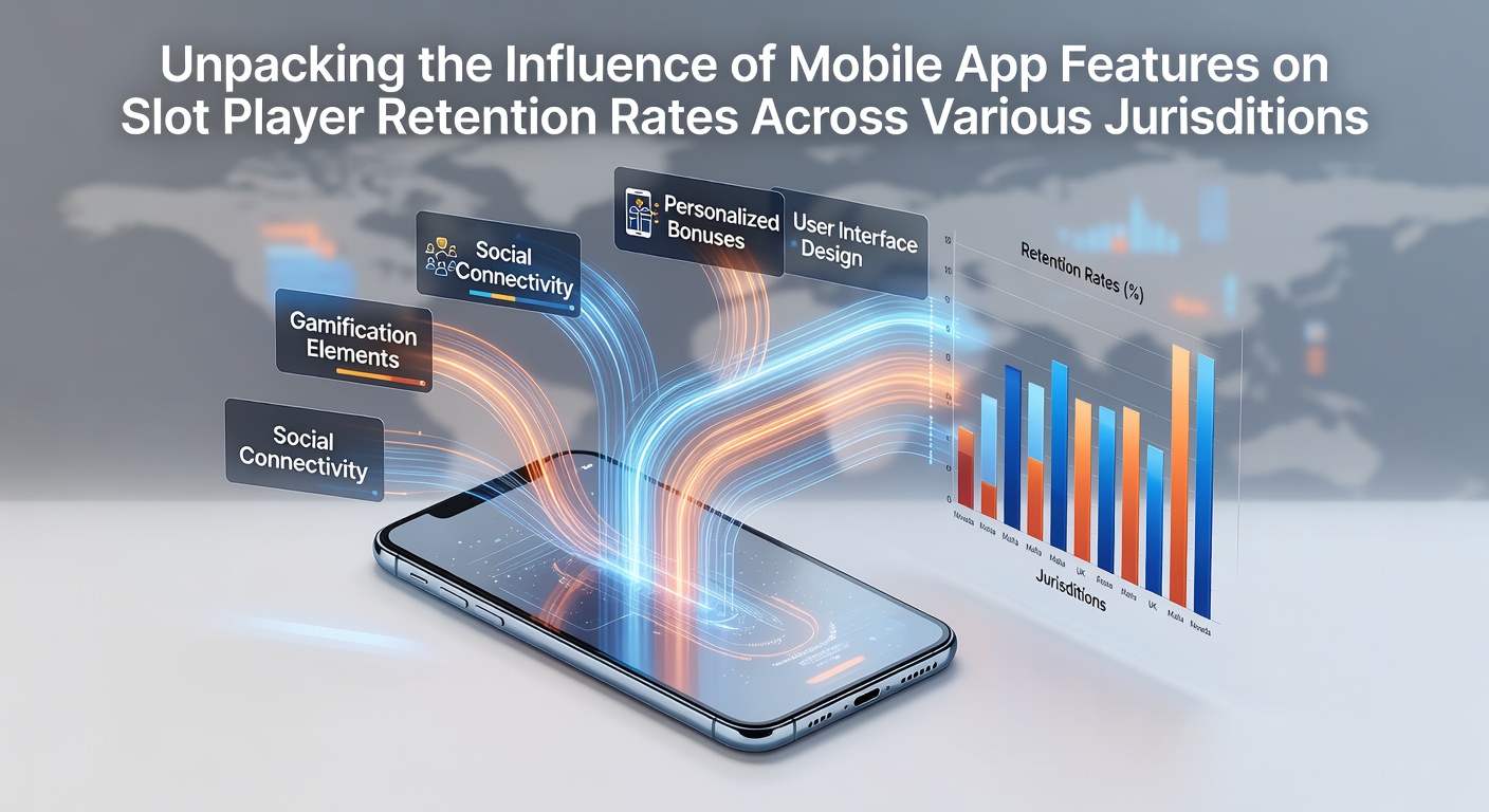 Mobile app interface showing slot game features and player engagement metrics